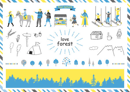 Forest Activities Materialsのイラスト素材