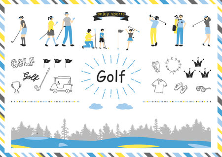 People who enjoy golfのイラスト素材