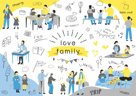 Family Illustration Collectionのイラスト素材