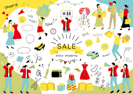 Easy-to-use illustration material collection for salesのイラスト素材