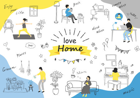 Home time easy-to-use material collectionのイラスト素材