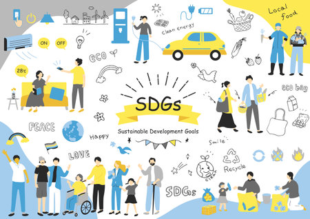 SDGs Sustainable Society Materials Collectionのイラスト素材