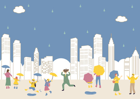 Scenery during the rainy seasonのイラスト素材