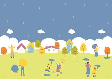 Scenery during the rainy seasonのイラスト素材