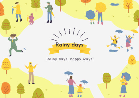 Scenery during the rainy seasonのイラスト素材