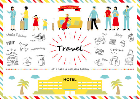 People who enjoy travelingのイラスト素材