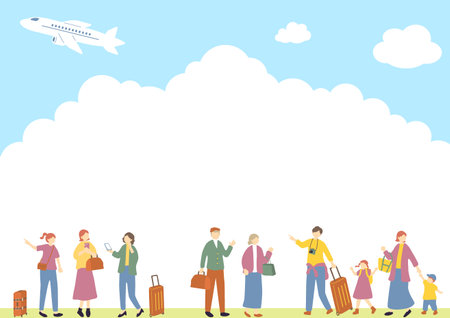 People who enjoy travelingのイラスト素材