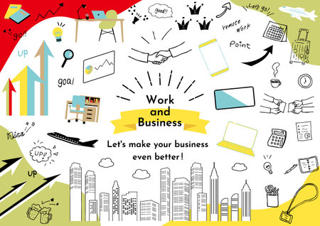 A collection of business-friendly illustrationsのイラスト素材