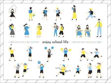 School Life Person Setのイラスト素材