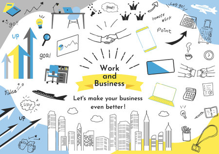 A collection of business-friendly illustrationsのイラスト素材