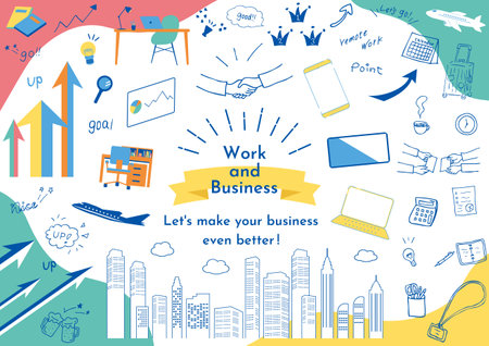 A collection of business-friendly illustrationsのイラスト素材