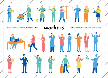 People from various professionsのイラスト素材