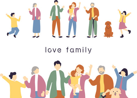 Three Generations familyのイラスト素材