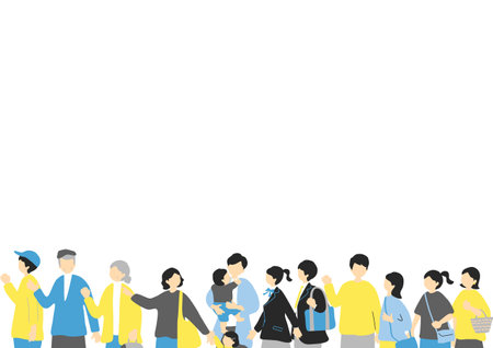 People in lineのイラスト素材