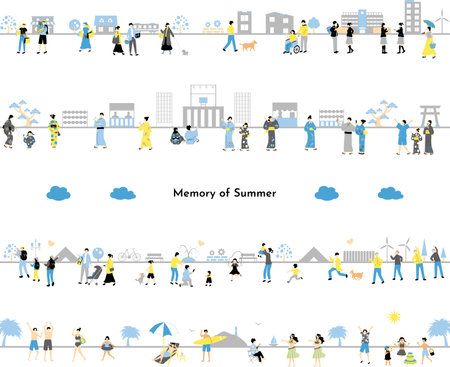 People enjoying summerのイラスト素材
