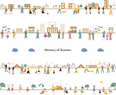 People enjoying summerのイラスト素材