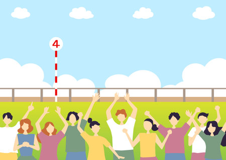 Hippodrome and spectatorsのイラスト素材