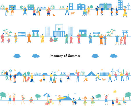 People enjoying summerのイラスト素材