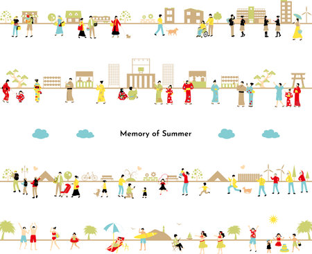 People enjoying summerのイラスト素材