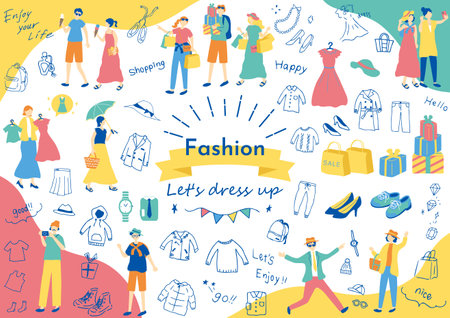 People who enjoy fashionのイラスト素材