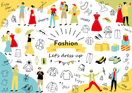 People who enjoy fashionのイラスト素材