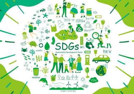 SDGs Sustainable Society Materials Collectionのイラスト素材