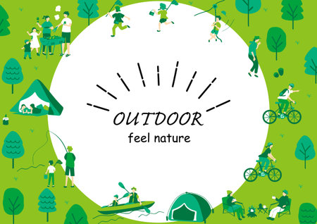 People who enjoy the outdoorsのイラスト素材