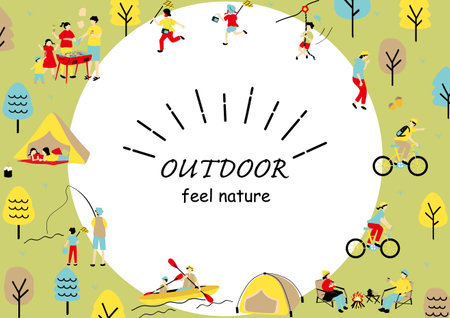 People who enjoy the outdoorsのイラスト素材