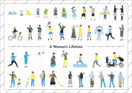 A Woman's Life Life Stage Materialsのイラスト素材