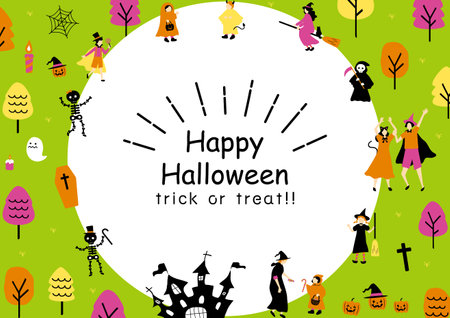 People who enjoy Halloweenのイラスト素材