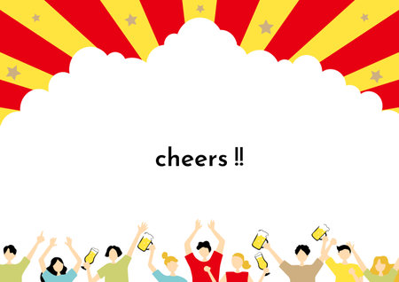 People enjoying a toastのイラスト素材