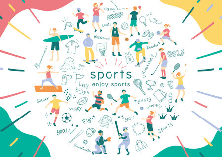 People who enjoy sportsのイラスト素材