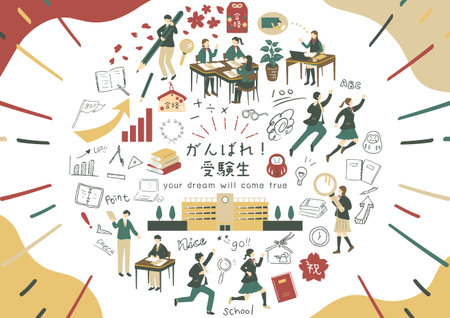 Examinees studyingのイラスト素材