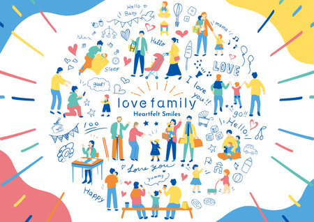 Family Parenting Illustration Materials Collectionのイラスト素材