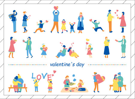 People enjoying Valentine's Dayのイラスト素材