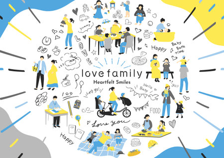 Family Parenting Illustration Materials Collectionのイラスト素材
