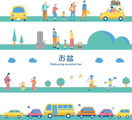 Obon Seamless Illustration Material Collectionのイラスト素材