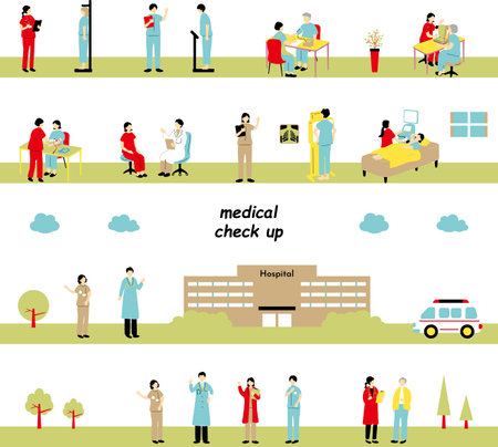 People undergoing health check-upsのイラスト素材