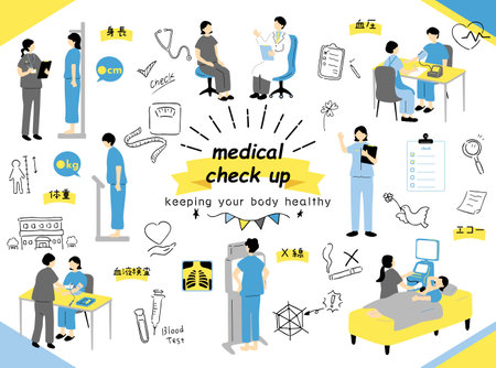 People undergoing health check-upsのイラスト素材