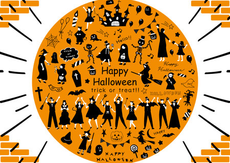 Halloween background. Vector illustration of a happy halloween.のイラスト素材