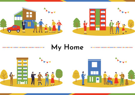 My home and familyのイラスト素材