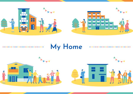My home and familyのイラスト素材