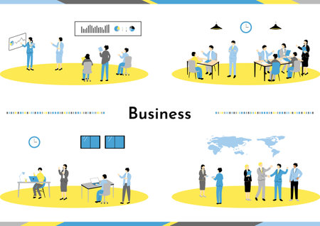 Business concept vector illustration. Flat design style modern vector concept for web banners, infographics, hero images.のイラスト素材