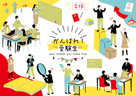 Students studyingのイラスト素材