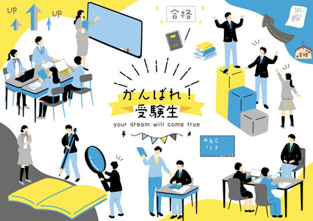 Students studyingのイラスト素材