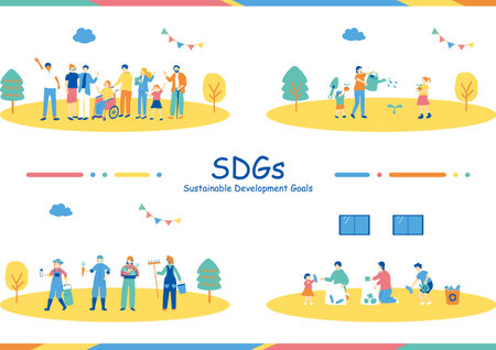 SDGs Sustainable Societyのイラスト素材