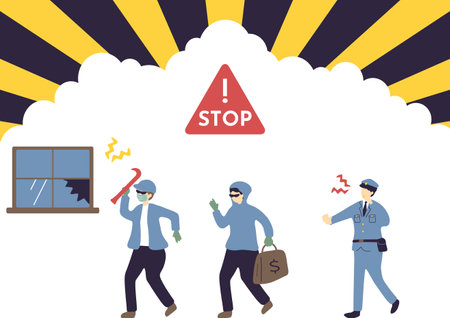 Police officers and criminalsのイラスト素材