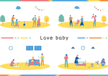Family childcareのイラスト素材
