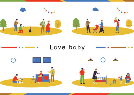 Family childcareのイラスト素材
