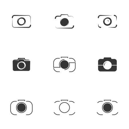 Vector illustration on white background, camera Iconのイラスト素材